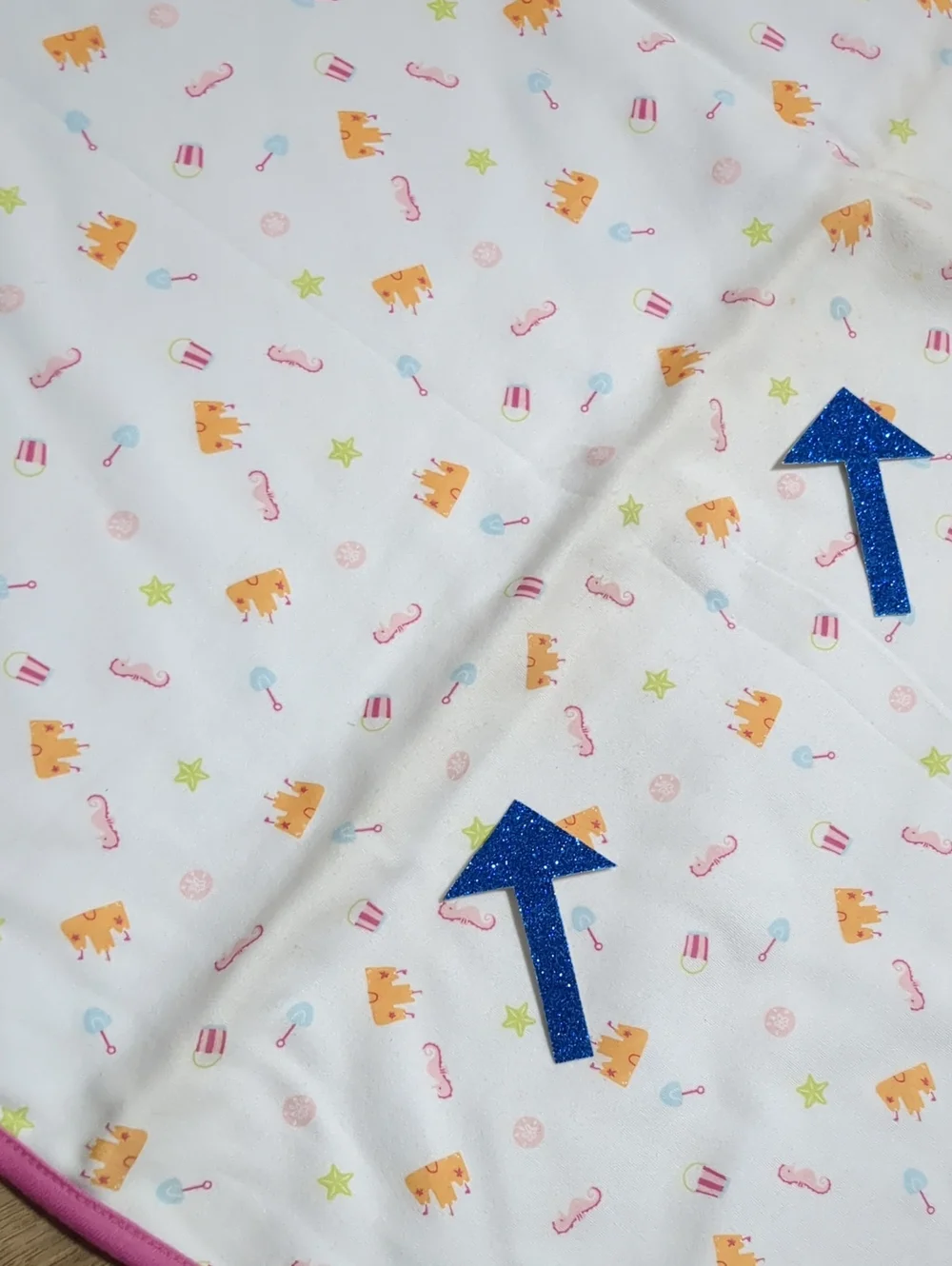Gymboree  Castle Sea Horse Pail Shovel Reversible Pink Baby Blanket 2007 NWT